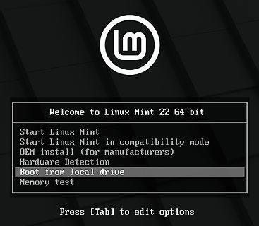 Linux Mint Boot-Menü