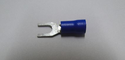Blauer Flachsteckverbinder / Kabelschlussstück