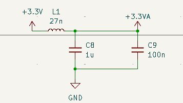 Schaltplan eines Pi-Filters zur Spannungsglättung