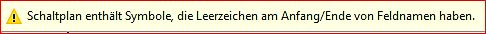 Warnhinweis zu Schaltplan-Symbolen