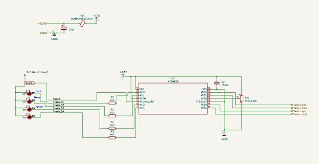 Schaltplan mit MTCH105 Touch-Controller
