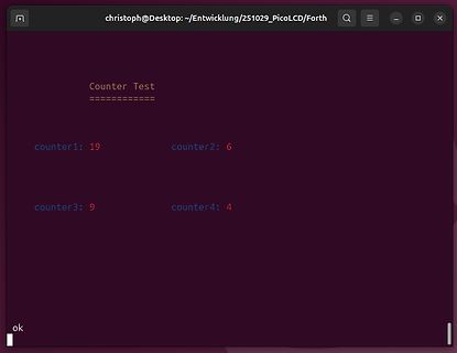 Terminal-Ausgabe mit Zählerwerten