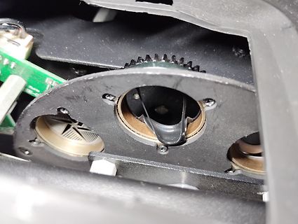 Innenansicht eines mechanischen Bauteils mit Zahnrad
