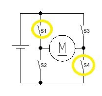 H-Brücke Schaltplan mit Motor