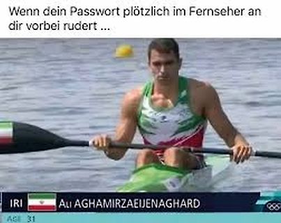 Meme mit Kanusportler