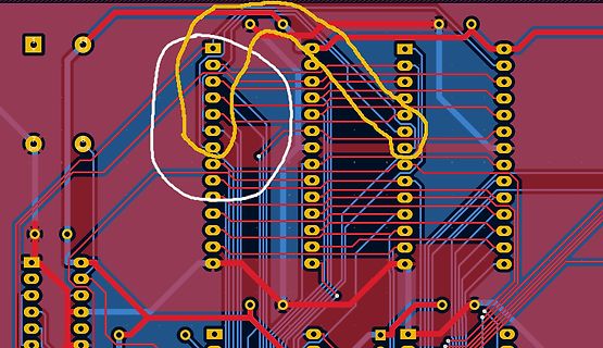 CAD-Ansicht eines Leiterplatten-Layouts