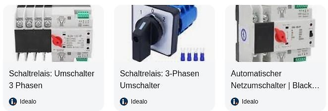 Drei verschiedene Schaltrelais und Netzumschalter