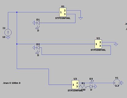 Schaltplan mit MOSFETs und Dioden