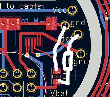Ausschnitt eines PCB-Layouts mit Netzkennzeichnungen