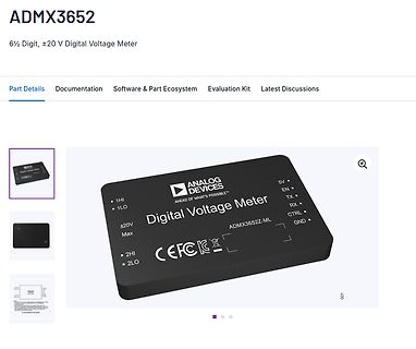 Produktseite eines Analog Devices Digital Voltage Meters