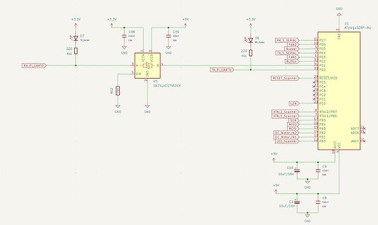 Schaltplan mit ATmega32PB Mikrocontroller