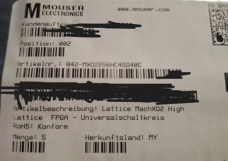 Mouser Electronics Lieferschein