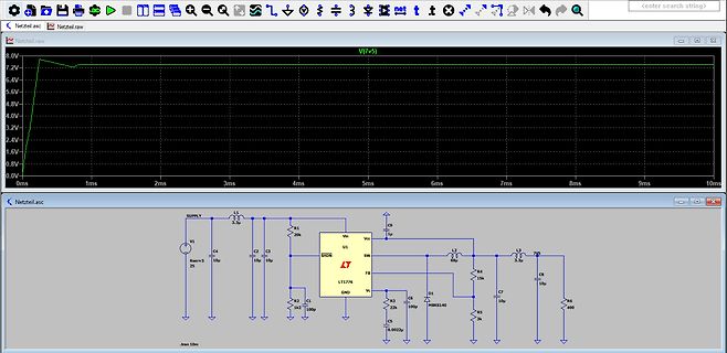 LTspice Simulation Schaltplan und Wellenform