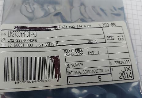 Etikett einer elektronischen Komponente in einer Verpackung