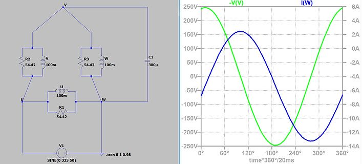 LTspice Schaltplan und Wellenform-Diagramm