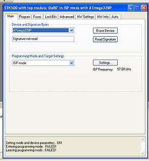 Software-Screenshot eines AVR-Programmierers