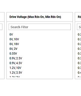 Dropdown-Menü für Drive Voltage Einstellungen
