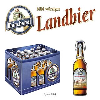 Mönchshof Landbier Flaschen und Kiste