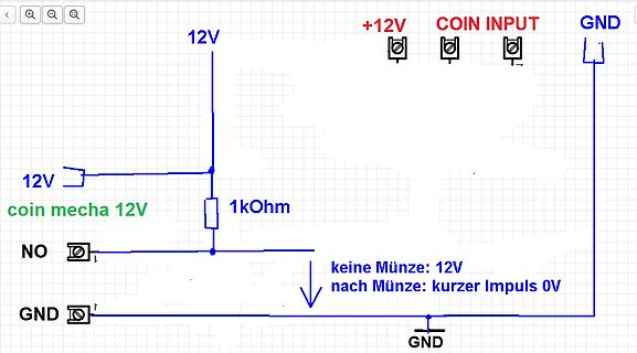 Schaltplan für Münzprüfer-Eingang