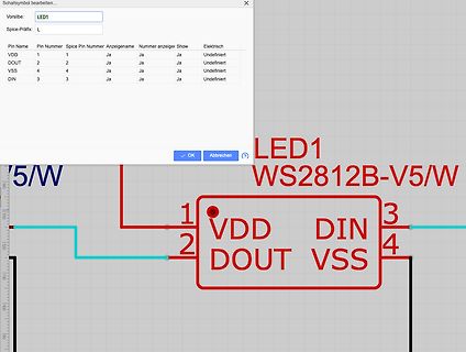 Software-Dialog zur Bearbeitung eines Schaltplansymbols