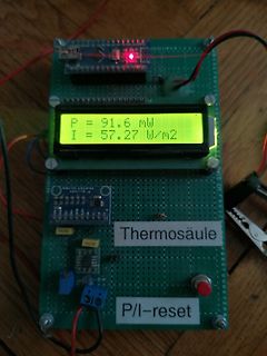 Aufbau einer Thermosäule mit LCD-Display und Mikrocontroller