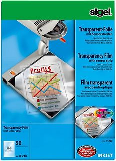 Produktwerbung für Sigel Transparent-Folie