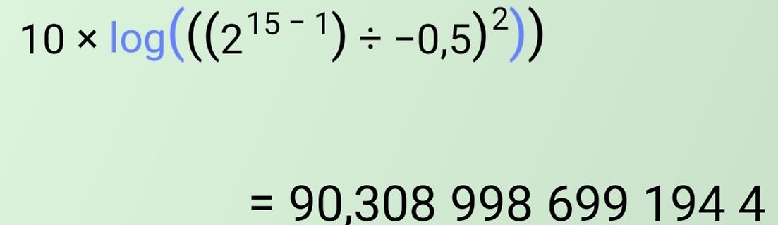 Mathematische Formel und Ergebnis