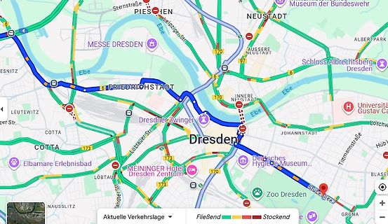 Google Maps Ausschnitt von Dresden