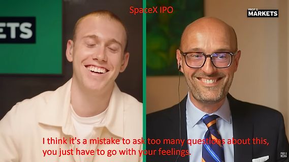 Meme mit zwei Männern und Text über SpaceX IPO