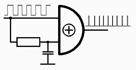 Schaltplan eines Integrators mit Rechtecksignal