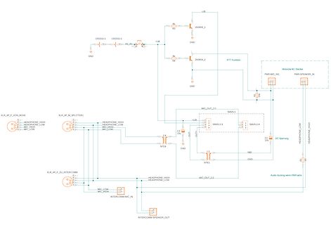 Schaltplan einer Audio- und Intercom-Schaltung