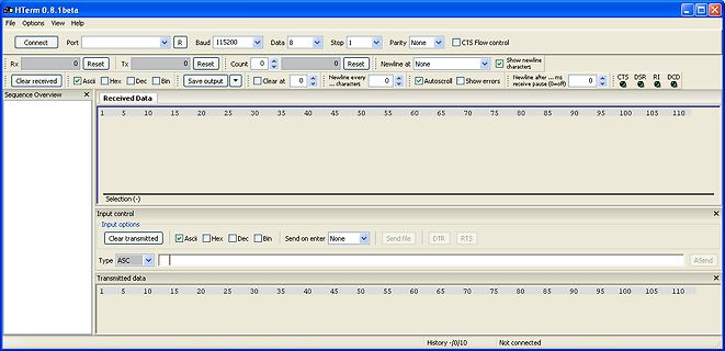 Screenshot des Terminal-Programms HTerm