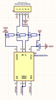 Schaltplan eines RS485 Transceivers mit MAX3483