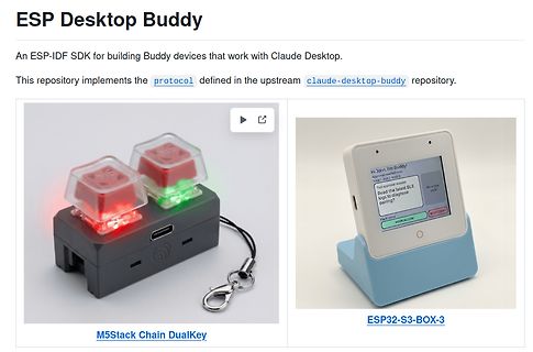 Webseite für ESP Desktop Buddy SDK