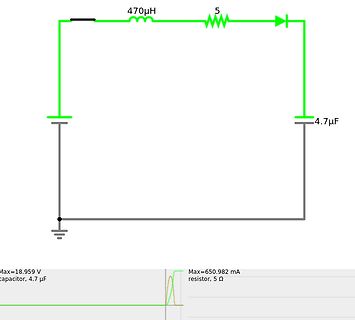 Schaltplan eines RLC-Glieds mit Diode