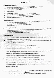 Dokument mit Zollhinweisen