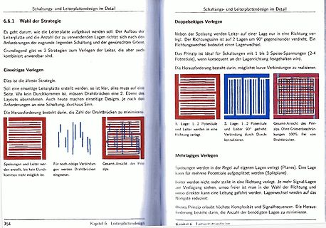 Lehrbuchseite zum Leiterplattendesign