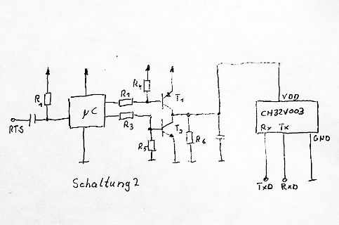 Schaltplan zur Pegelanpassung eines Mikrocontrollers