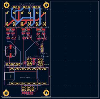 Leiterplatten-Layout einer Platine mit Arduino Nano