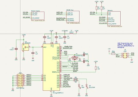 Schaltplan eines ATmega32PB Mikrocontrollers