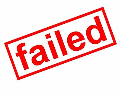 Roter Stempel mit dem Wort failed