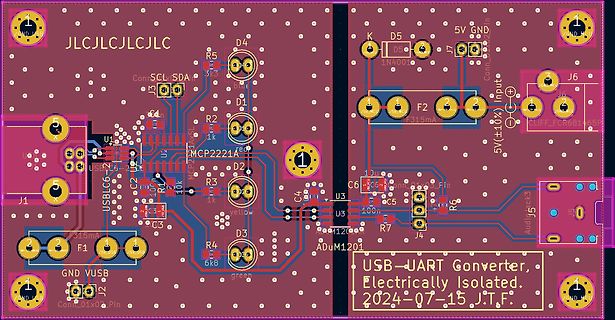PCB-Layout eines USB-UART-Konverters