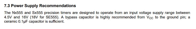 Ausschnitt aus einem Datenblatt zu Power Supply Recommendations