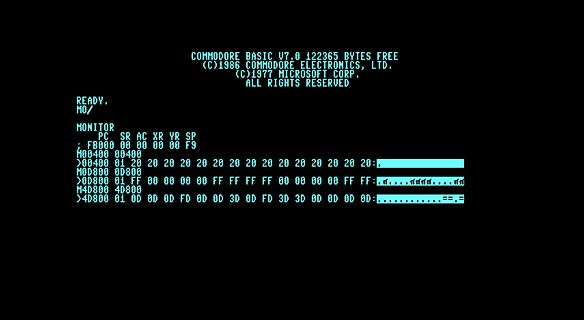 Commodore BASIC Monitor Bildschirmaufnahme