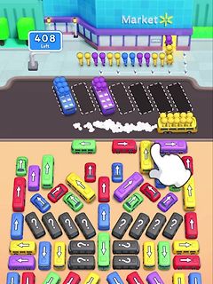Mobile Spiel mit bunten Bussen