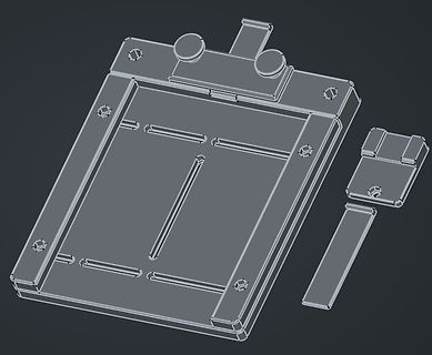 3D-CAD-Ansicht eines Gehäuseteils oder Bauteils