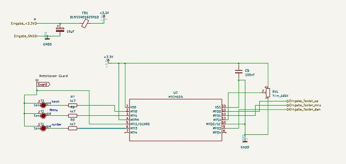 Schaltplan mit MTCH105 IC