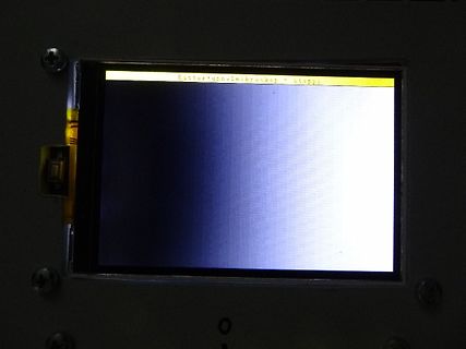 Abfotografiertes Display mit Text
