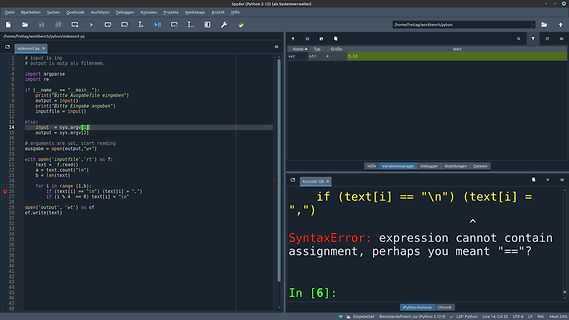 Python SyntaxError in Spyder IDE