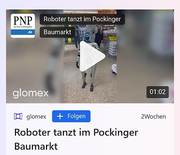 Screenshot eines Videos von einem tanzenden Roboter